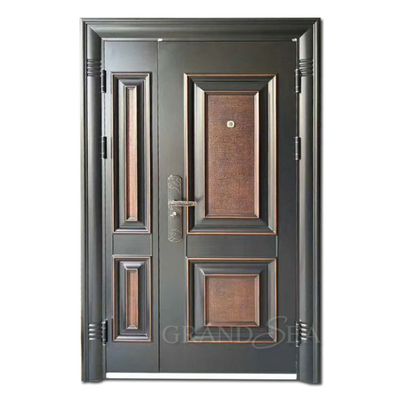 Iran Standard  Pre-hung  Carved square  Anti-explosion High Quality 5 Point Lock Steel Front Entrance Door