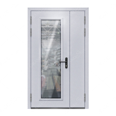 Turkey Flat Design Sound-Proof Metal Iron Front Entry Door Security Main Fire Doors Homes Entrance With Door Handle