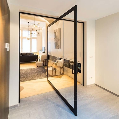Modern Large Front Commercial Main Entrance Pivot Door Interior Low-E Glass Single Exterior Entry Aluminium Glass Pivot Doors