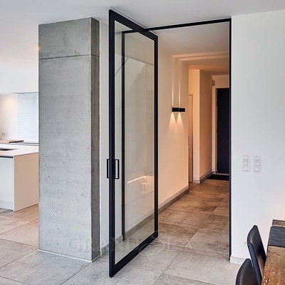 Modern Large Front Commercial Main Entrance Pivot Door Interior Low-E Glass Single Exterior Entry Aluminium Glass Pivot Doors
