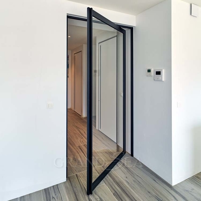Modern Large Front Commercial Main Entrance Pivot Door Interior Low-E Glass Single Exterior Entry Aluminium Glass Pivot Doors