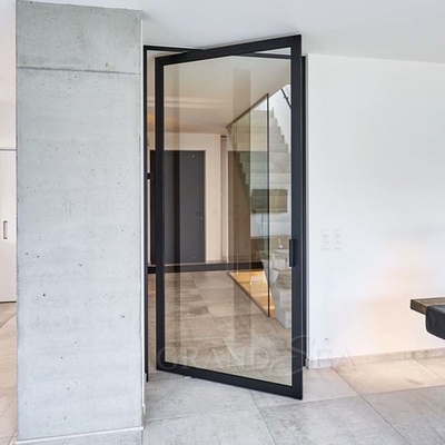 Modern Large Front Commercial Main Entrance Pivot Door Interior Low-E Glass Single Exterior Entry Aluminium Glass Pivot Doors