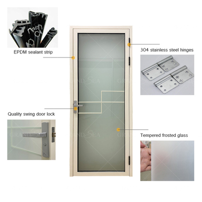 Jamaica Lt Gold Moisture Proof Seal Strip Entry Bathroom Toilet Security Shower Interior Swing Glass Aluminium  Door