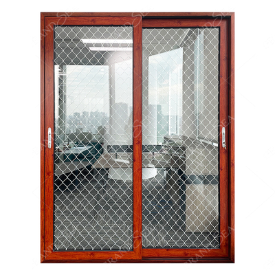 Grandsea Factory Direct High Quality Porte Wooden Grain Waterproof External Aluminum Sliding Double Tempered Glass Doors