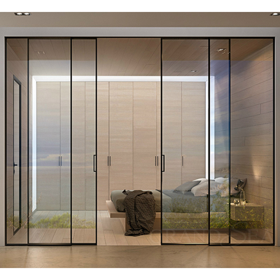 European Standard Design Frameless Aluminum Interior Noiseless Sliding Door for Kitchen