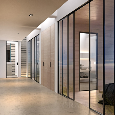 European Standard Design Frameless Aluminum Interior Noiseless Sliding Door for Kitchen