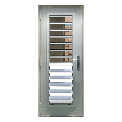 White Aluminum Framed Storm Aluminium Swing Door Exterior Glass Louver Door Designs for Caribbean Villa House
