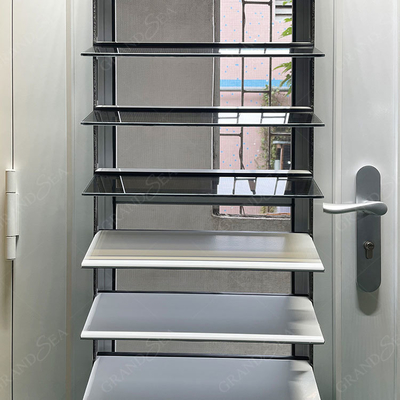 White Aluminum Framed Storm Aluminium Swing Door Exterior Glass Louver Door Designs for Caribbean Villa House